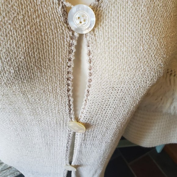 Mon Tricot vintage Boho sleeveless knit Tunic Cardigan Sweater/swim cover O/S - Picture 2 of 6